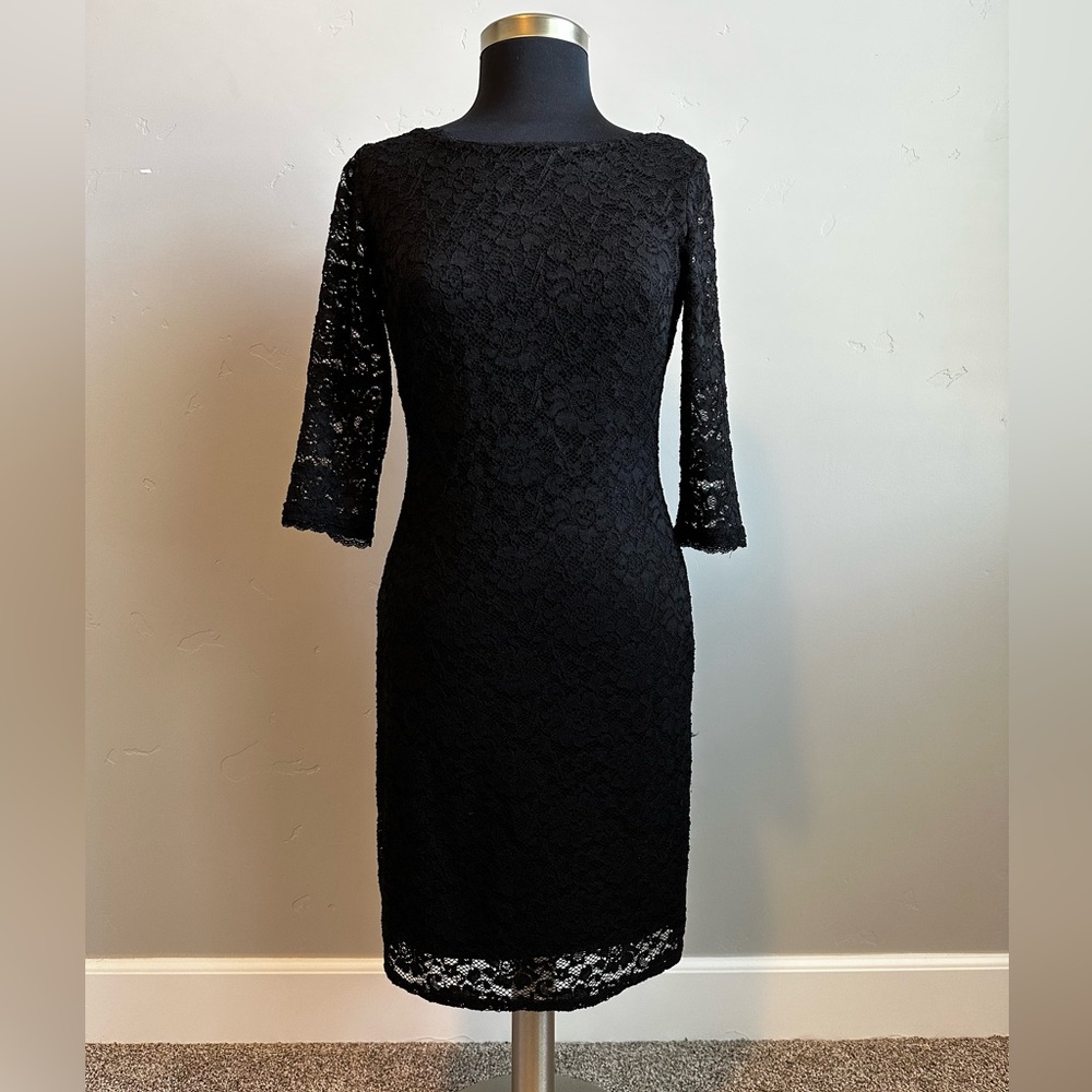 Laundry by Shelli Segal Knee-length Black Lace Dress